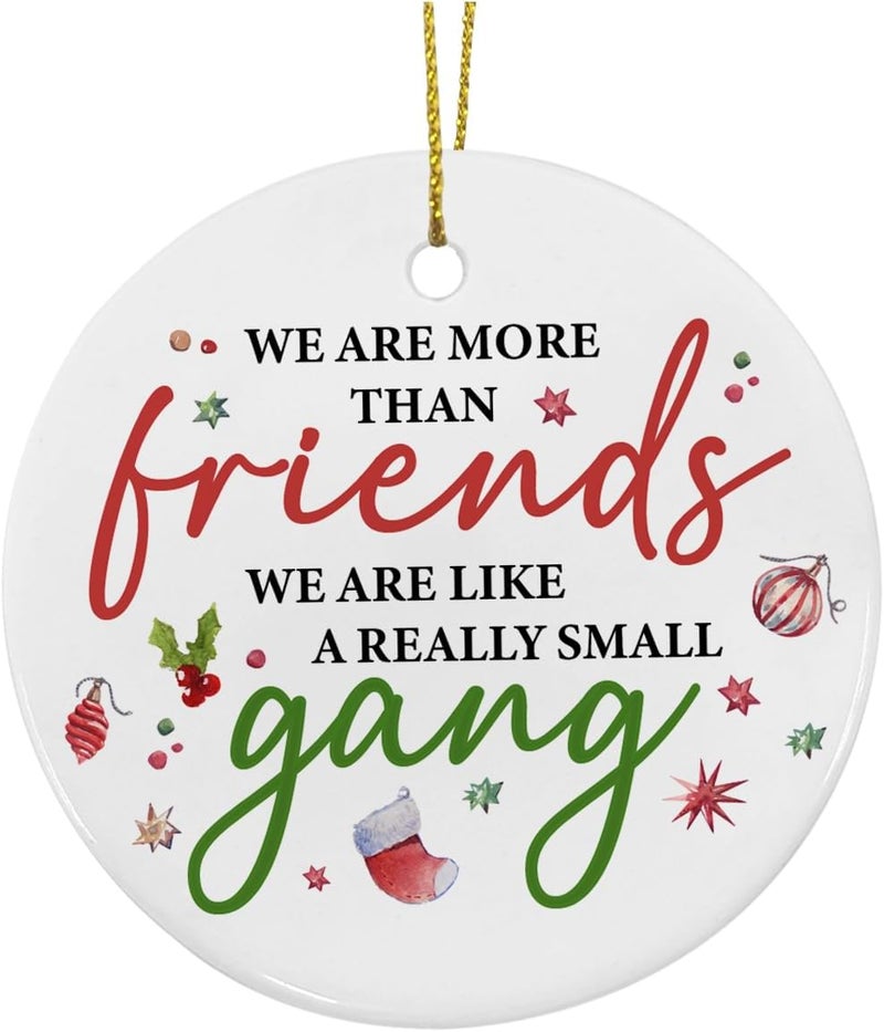 ZOSAN Funny Friendship Ceramic Ornament for Friends BFF Sisters Bestie, Friendship Gifts for Women Men, Friends Christmas Ornament - Image 2